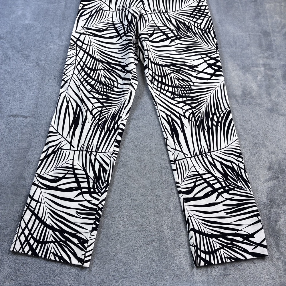 Estelle and Finn Black White Ankle Trousers Women's Size 6 Palm Print Made in NY - Picture 4 of 16